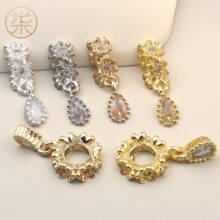 18K�~僽�߱�ɫ��ʯˮ�λ��h������diy�ֹ���朴����Ʒ���