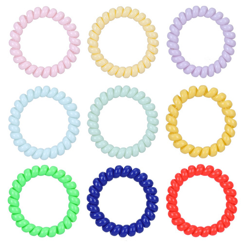 Summer 5.5CM Large Candy Color Phone Cord Hairband Women's Ponytail Rubber Band Headwear Keychain Wrist Hairband