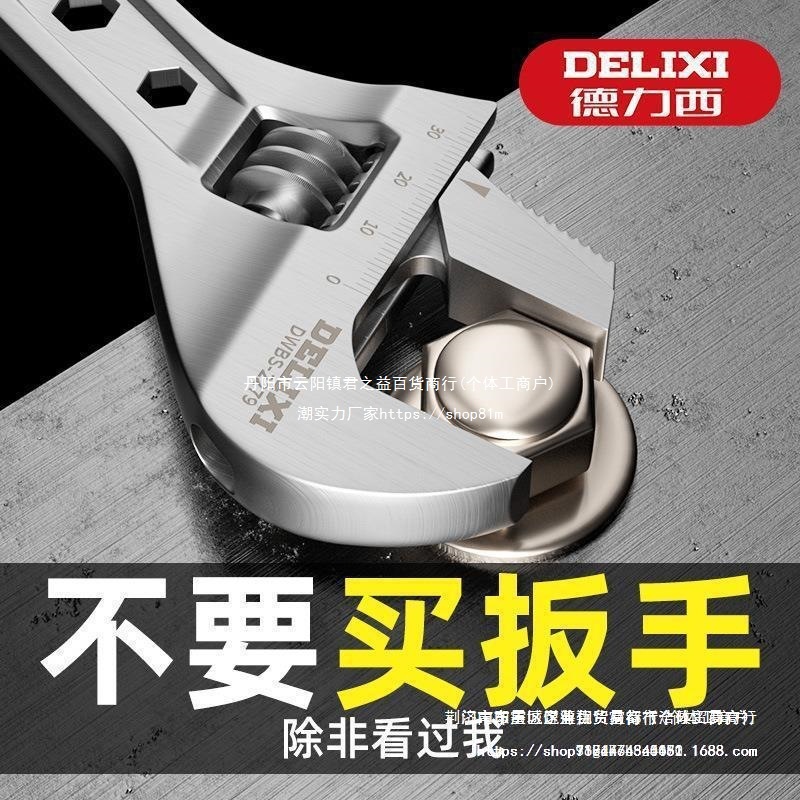 德力西活动扳手工具大全活口板手活多功能大开口板子铬钒合金钢