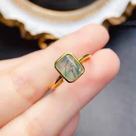 跨境专供天然玛瑙S925戒指6*8mm珠宝首饰女生配饰工厂批发