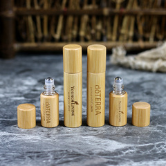 5ml/10ml竹製ロールオンボトル エッセンシャルオイル・美容液・育毛液・香水用ガラス製詰め替えボトル ロゴ刻印可能 手作業