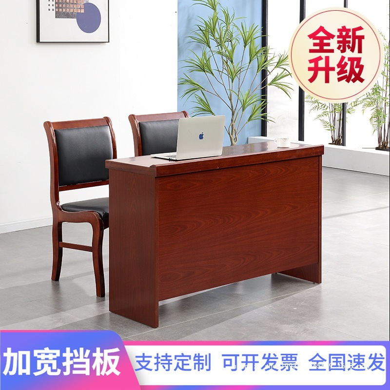 Double Strip Veneer Office Desk Training Table Conference Room Table and Chair Combination Long Strip Paint Table Regular