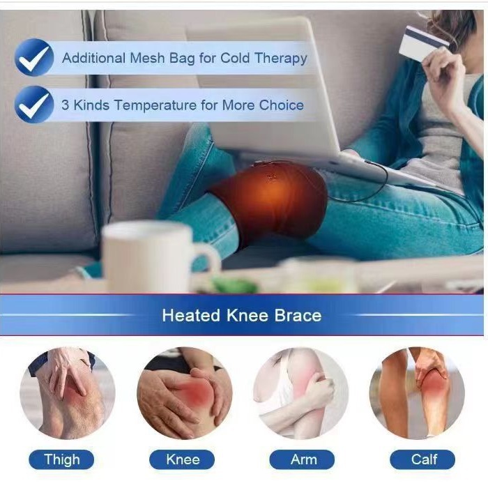 Cubierta de la almohadilla de rodilla de calefacción eléctrica hombres y mujeres viejos pierna fría calefacción almohadilla de pierna caliente conjunta artefacto a prueba de frío con compresa caliente masajeador