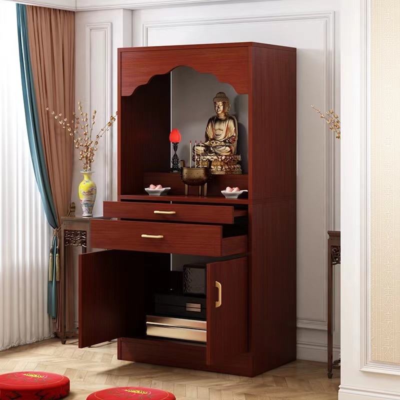 Customized Buddhist Altar Cabinet Table, Offering Table, Shrine, God of Wealth, Guanyin Offering Table, Incense Table, Buddhist Table, Household with Door, Cross-Border