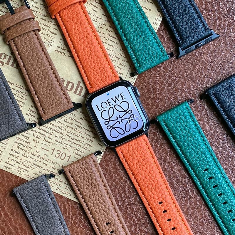 Litchi Pattern Casual Strap for apple Watch apple iwatch345678se Soft Strap for Men and Women Litchi Pattern Casual Strap for apple Watch apple iwatch345678se Soft Strap for Men and Women