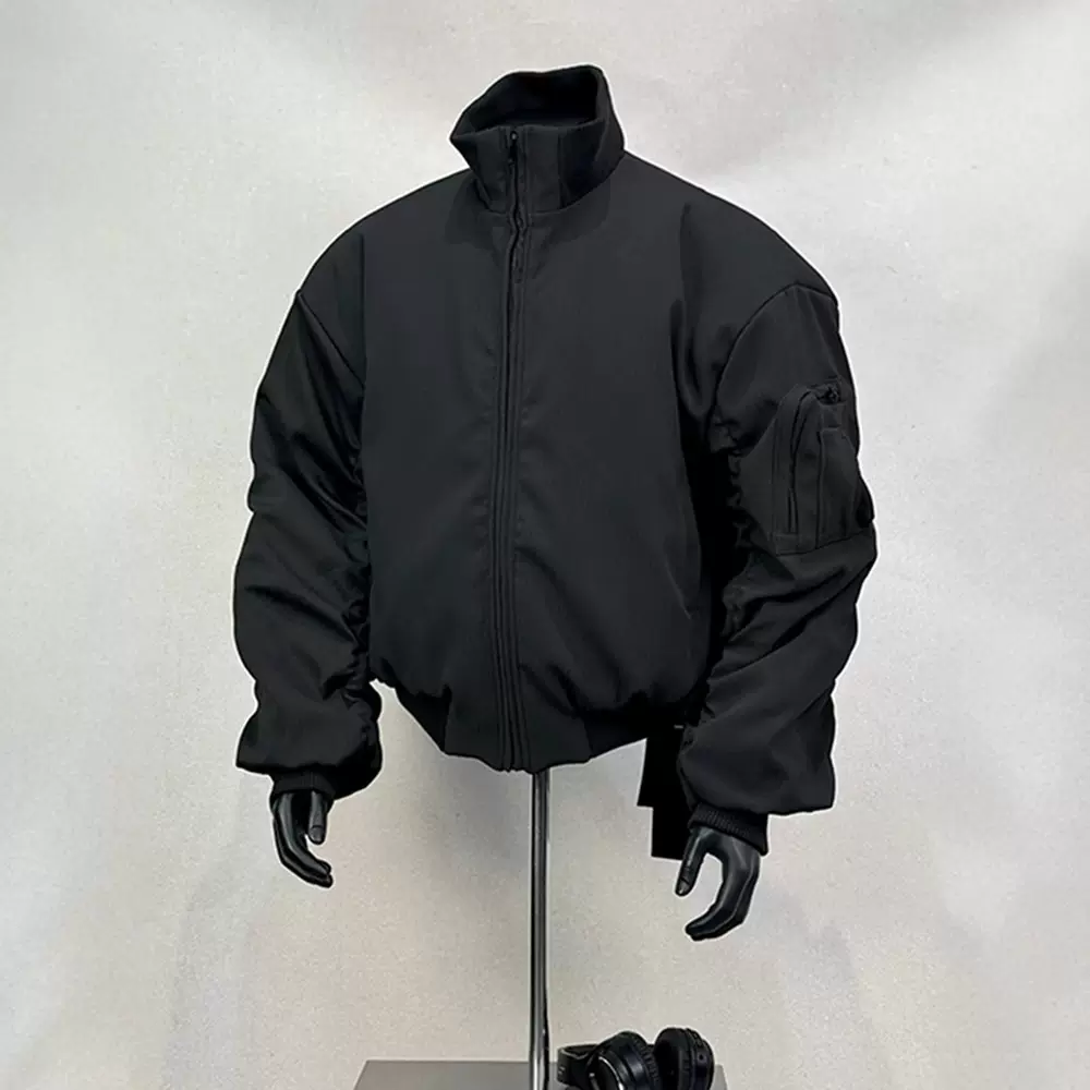 美式复古cleanfit哈灵顿夹克棉服男款春季廓形短款外套薄款棒球服