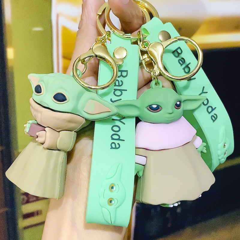 Cross-Border Creative Star Wars Baby Yoda Keychain Ring Mandalorian Small Gift Pendant Wholesale Cross-Border Creative Star Wars Baby Yoda Keychain Ring Mandalorian Small Gift Pendant Wholesale
