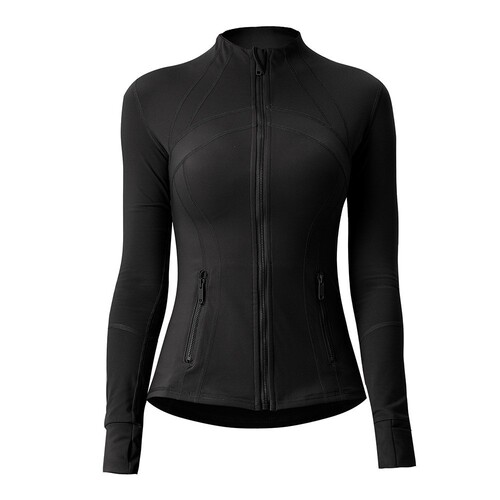 Lulu sport yoga jacket for women, def*ne running fitness tight stand-up collar zipper open jacket top