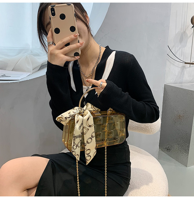 Women's Medium All Seasons Arylic Solid Color Fashion Square Lock Clasp Handbag display picture 1