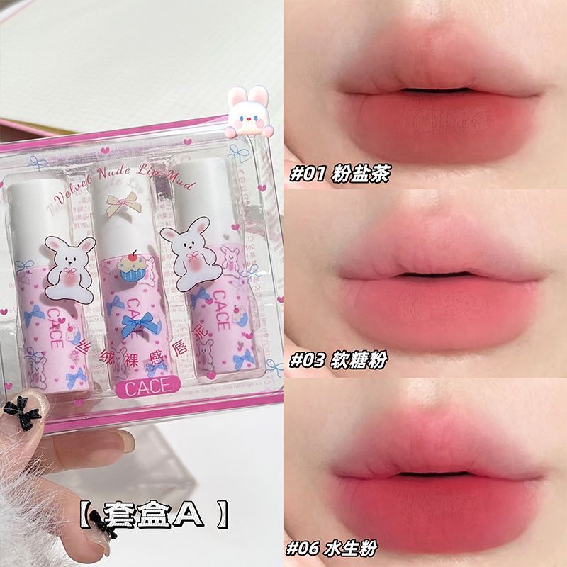 CACE nuevos productos de terciopelo desnudo mate lipstick pseudo simple esmalte labial blanco natural universal maquillaje barato al por mayor