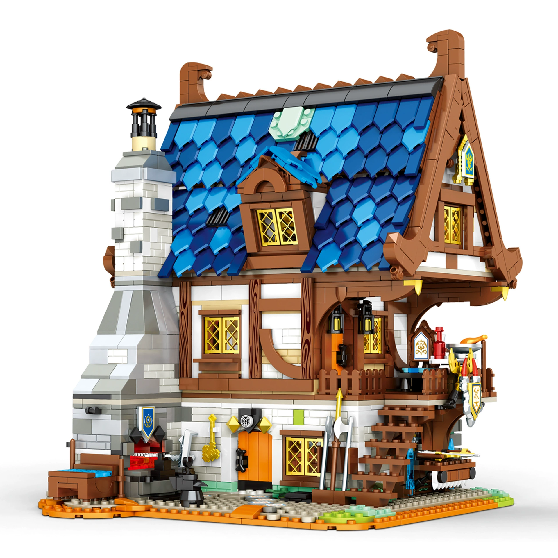 臻砖 Совместимо с LEGO древний строительный домик дерева улица собраная блочная деталь детский конструктор игрушки