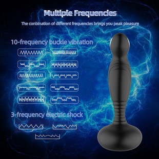 Electric Shock Anal Plug 10-Frequency Vibration Wireless Remote Control Male Backcourt Stimulation Massager Silicone Adult Products