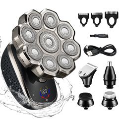 外国貿易の新型9D電気かみそりの男性のデジタル表示の髭剃りの防水のヘッドマシンは磁気刃のひげの刀を吸います。