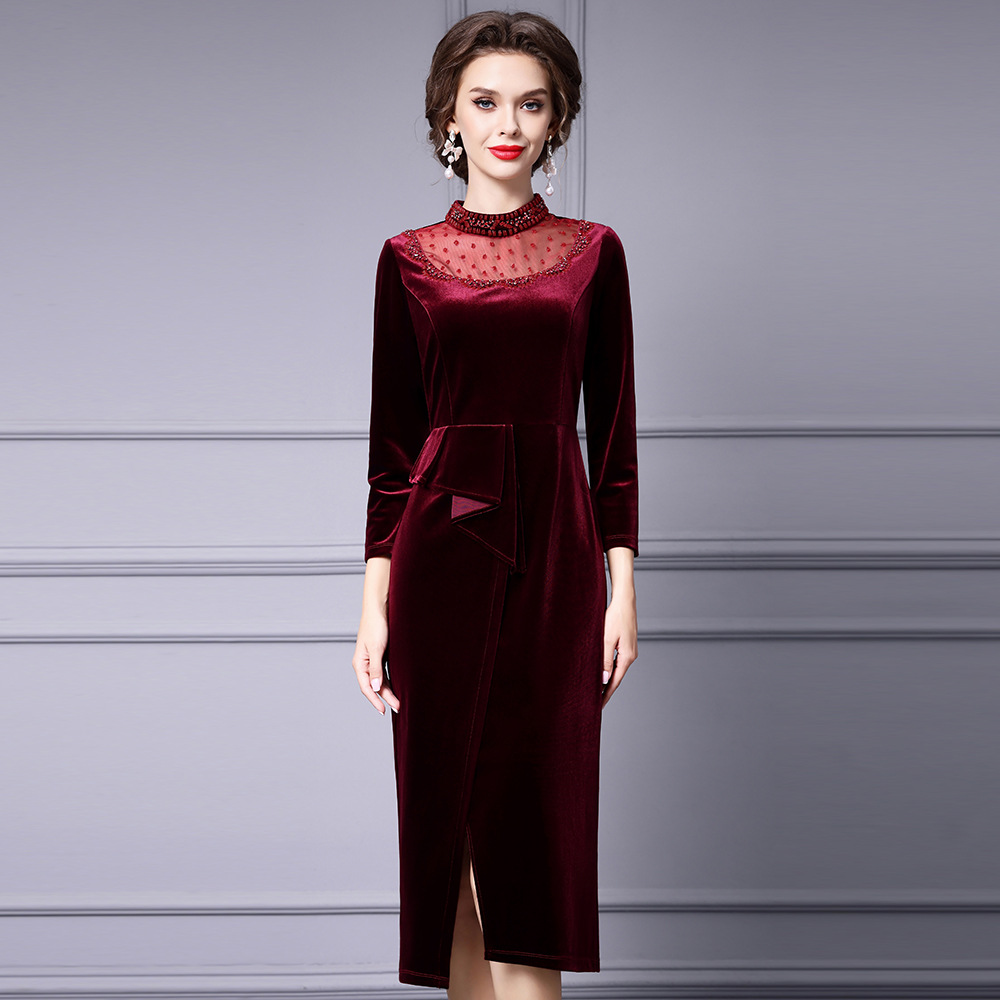 Autumn velvet dress