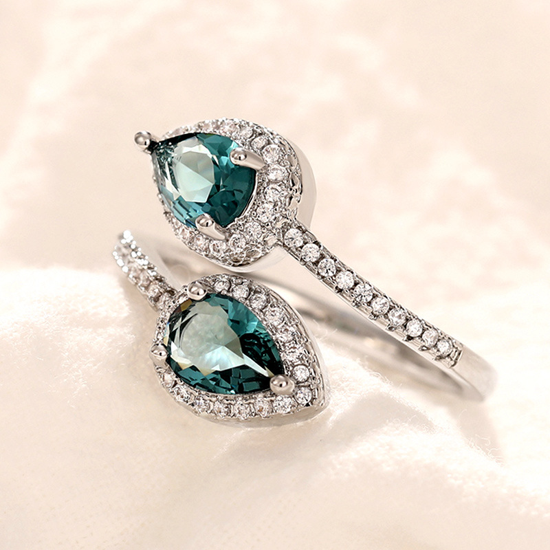 Classic Droplet Ring Adjustable Opening Luxury Jewelry For Party_voghion.com