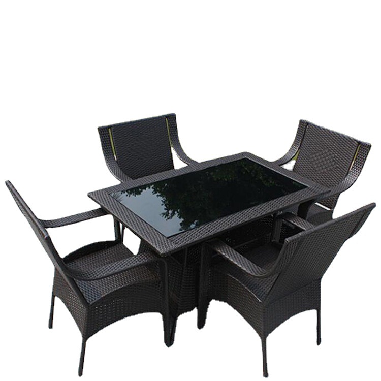 休闲藤椅 户外仿藤桌椅组合 阳台室外藤椅 藤编桌椅茶几五件套