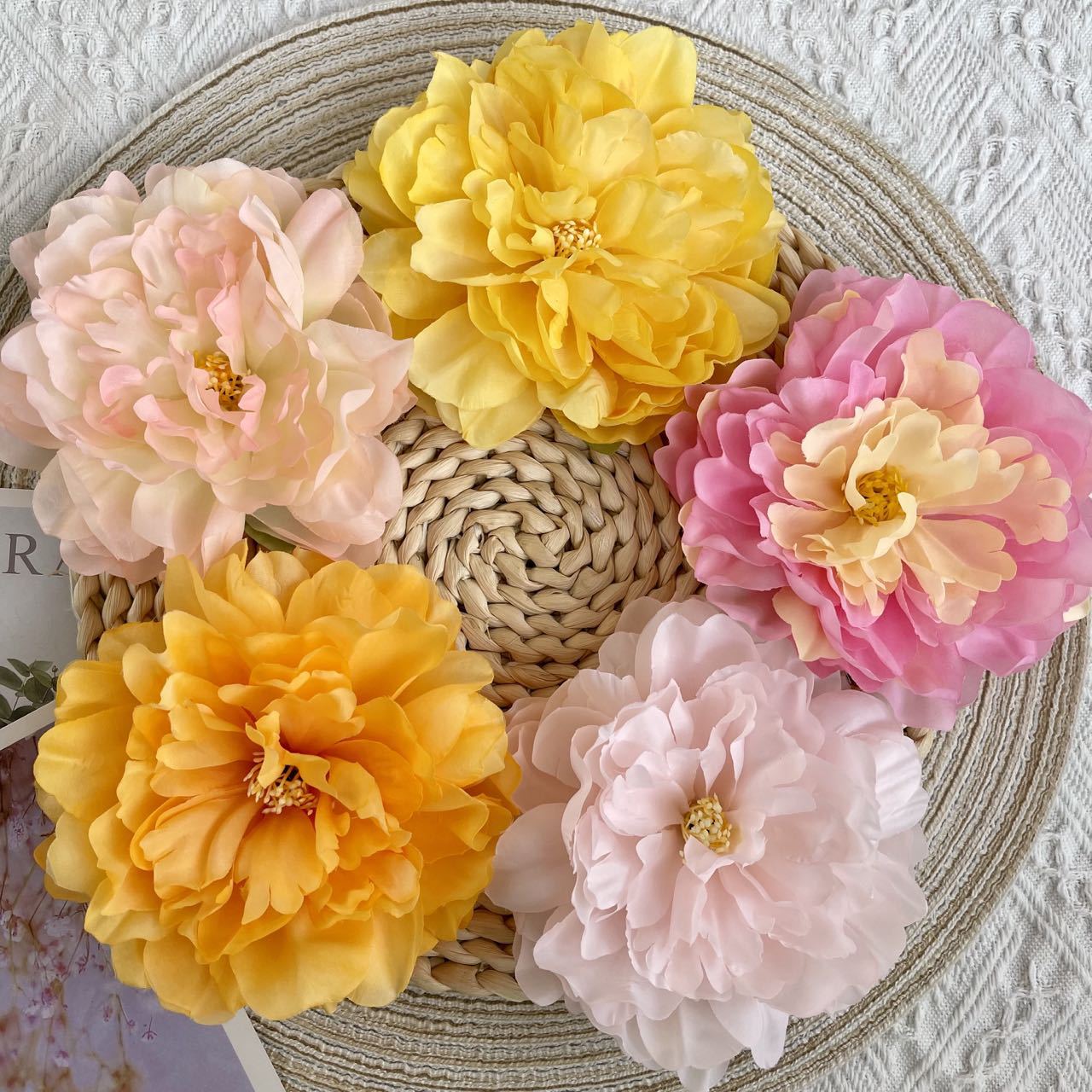 17 colors 15cm French peony flower head Hanfu headdress decorative lantern factory direct sale handmade DIY artificial flowers