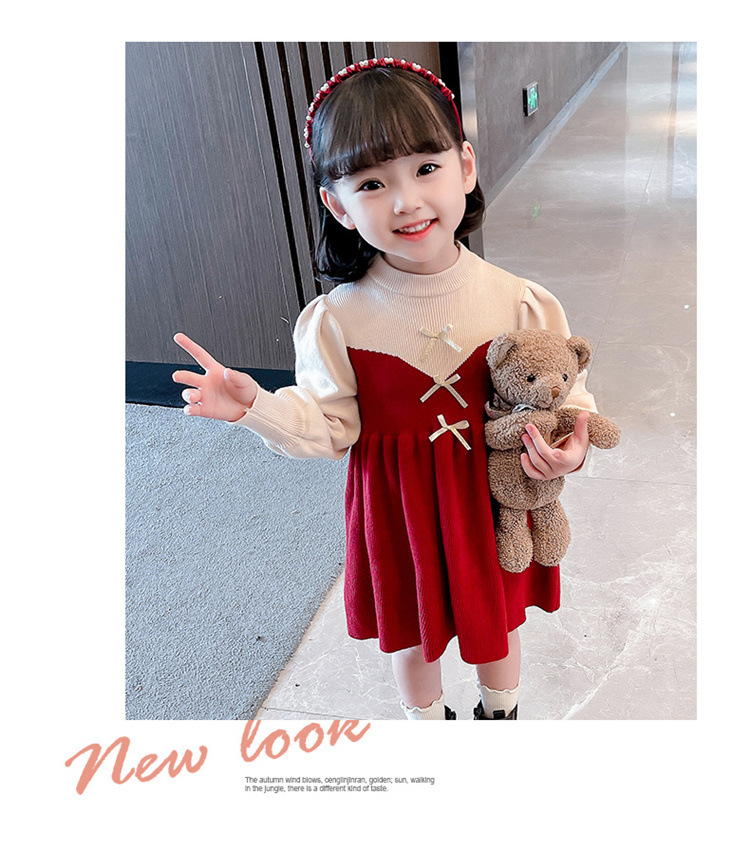 2024 Girls' New Dress Skirt Korean Edition Princess Artist Hat Knitted Thread Baby Children_voghion.com