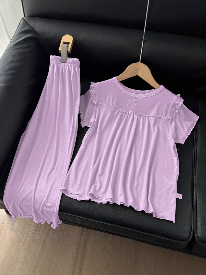 Ropa de primavera y otoño para niños, ropa de aire acondicionado de verano, niñas coreanas sueltas pijamas de manga larga