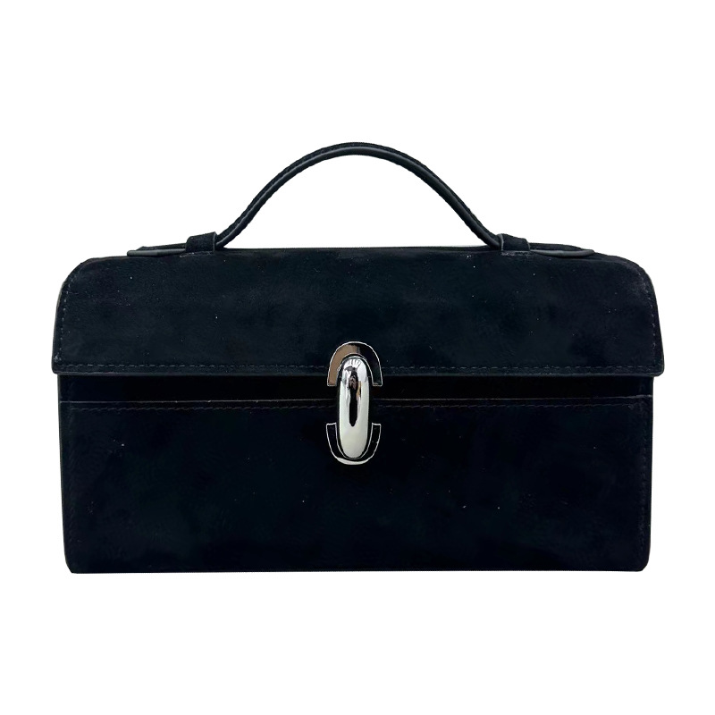 Retro Suede Handbag, Small Square Cowhide Shoulder Bag For Women_voghion.com