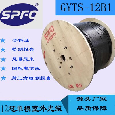 SPFO太平洋光缆 GYTS-12B1 12芯单模 钢带铠装室外光缆 架空|ru