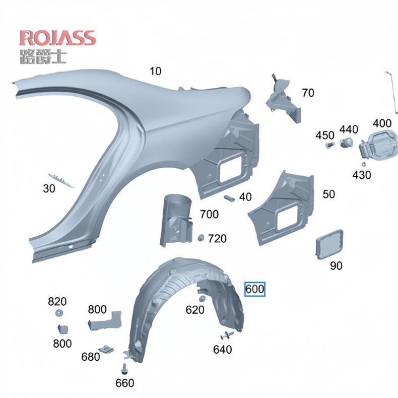 Suitable for Mercedes-Benz S-Class Fenders, W223 Rear Wheel, S320 Front Wheel, S350, S400 Inner Lining, S500 Modification