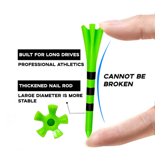 Golf Ball Pin 83mm Plastic Tee Five-Claw Striped Durable Ball Holder Low Resistance Golf Tee Multicolor