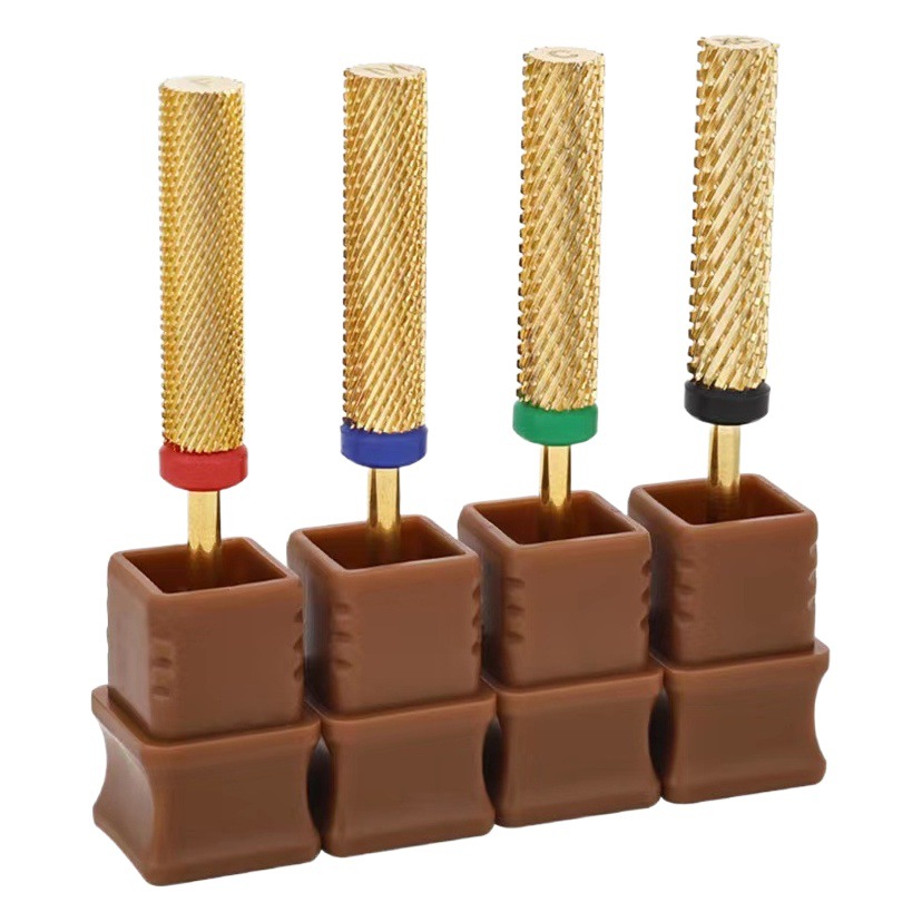 Cabeza de molienda de acero de tungsteno de alta calidad 24mm súper largo cilíndrico nail art molienda cabeza rápida removedor de uñas aleación dura broca