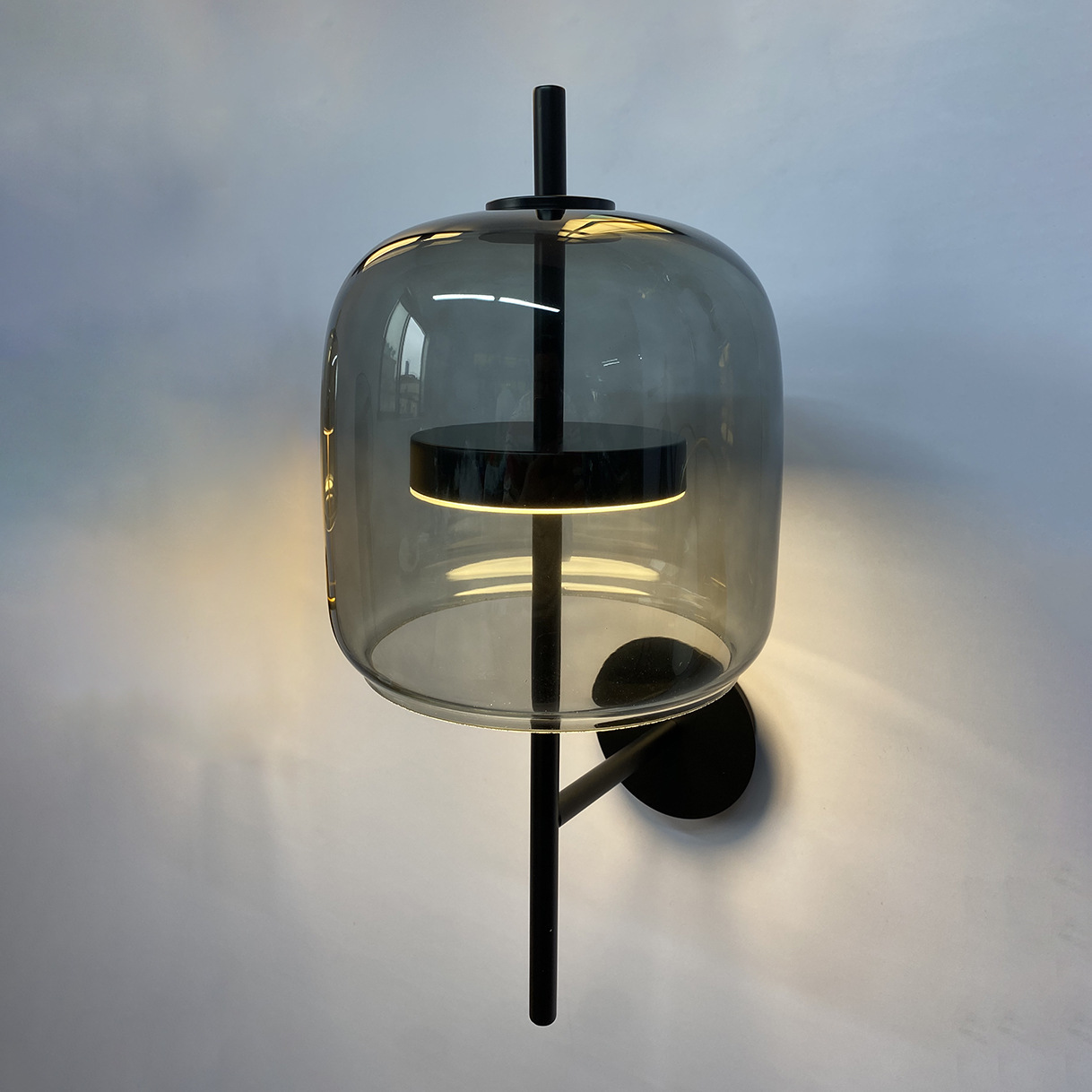 Lámpara de vidrio lujosa decoración del estudio del hotel nórdico pasillo creativo dormitorio moderno posmoderno corredor de luz decorado con simplicidad