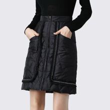 冬季新款半身棉裙女秋冬加厚高腰短裙黑色包臀裙显瘦防寒保暖厚款