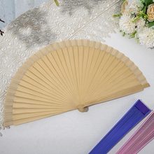 有现货西班牙扇子素面纯木折扇女现代简约道具古典纯色折叠扇子