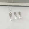 Серебристый (каплевый набор с жемчугом)