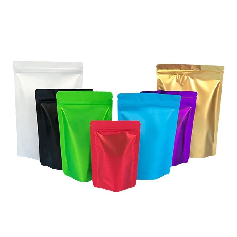 Colorful Self-Standing Bag Thickeneded Food Aluminum Foil Bag Ziplock Bag Candy Nut Grain Snack Packaging Bag Can Be Printed