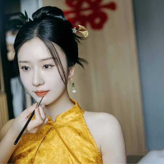 New Chinese Cheongsam Toast Dress Chinese Style Morning Dress Yellow Dress Bride Wedding Engagement Banquet Dress Autumn