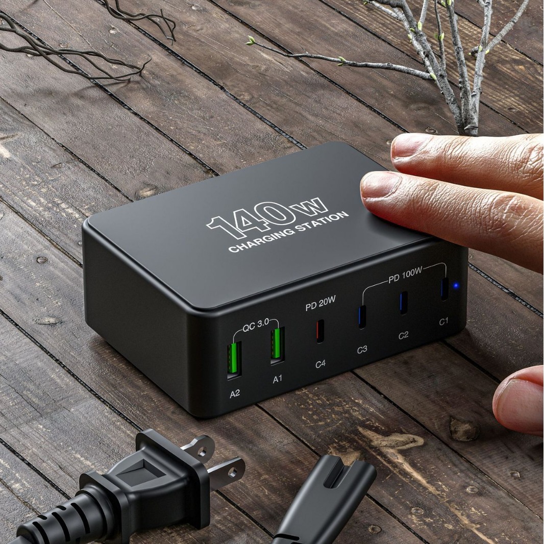 Fabricante 140W USB multi-Puerto cargador PD carga rápida multi-Puerto portátil teléfono móvil adaptador de la cabeza de carga