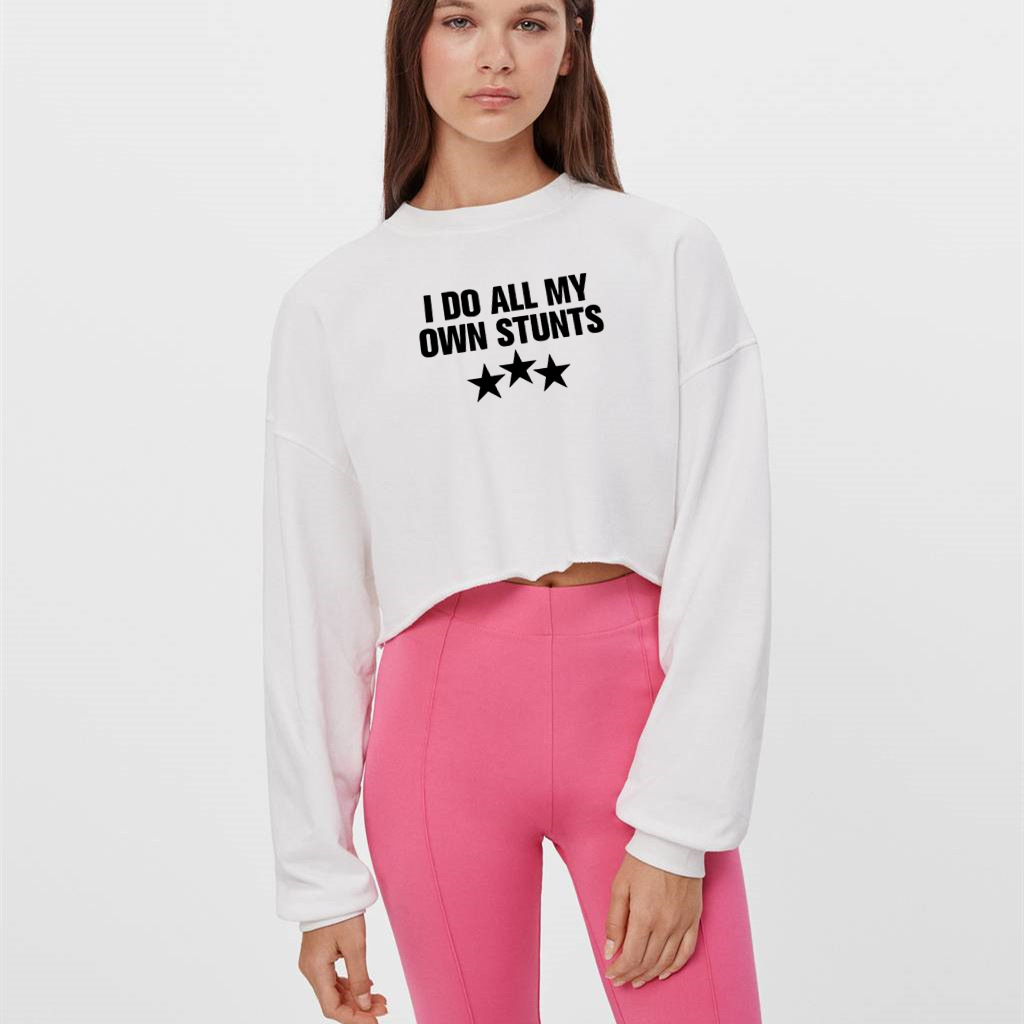 Letters Printed Short Long-Sleeved Cropped Sweatshirt NSOSY111525