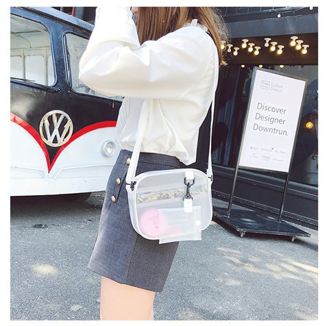 Bolsa de estilo coreano 2023 nuevo verano pequeña bolsa femenina estilo coreano translúcido bolsa de plástico hombro bolsa de mensajero de moda al por mayor