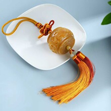 天然和田玉玉器工厂店新疆且末料老料满糖色玉石龙凤香薰盒挂件