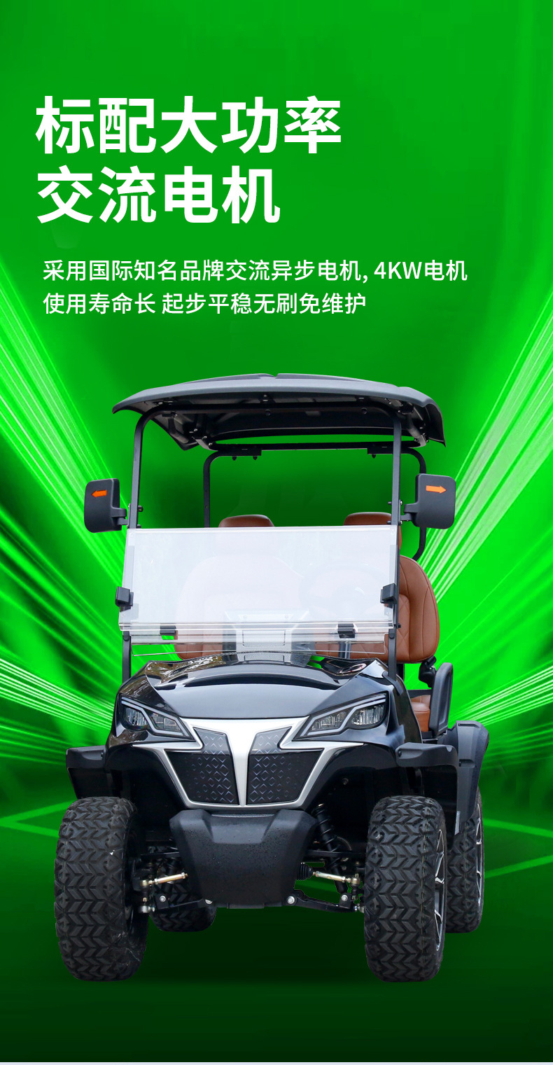 2-Seater Electric Golf Cart, Tourist Attraction Vehicle, Export Model, Resort Golf Course Electric Sightseeing Vehicle