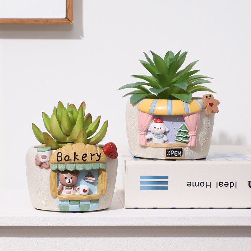 Chậu Cây Resin Chậu cây mọng nước resin trang trí sân vườn, chậu cây mini ban công, tiểu cảnh DIY (RG-27)