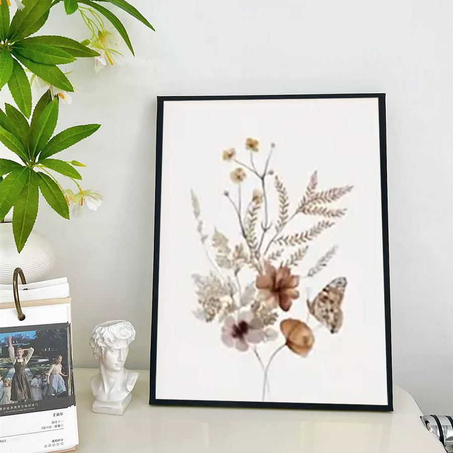 Acuarela nórdica flor pequeño cartel de ramo fresco moderno minimalista sala de estar decoración pintura colgante pintura transfronteriza sin marco