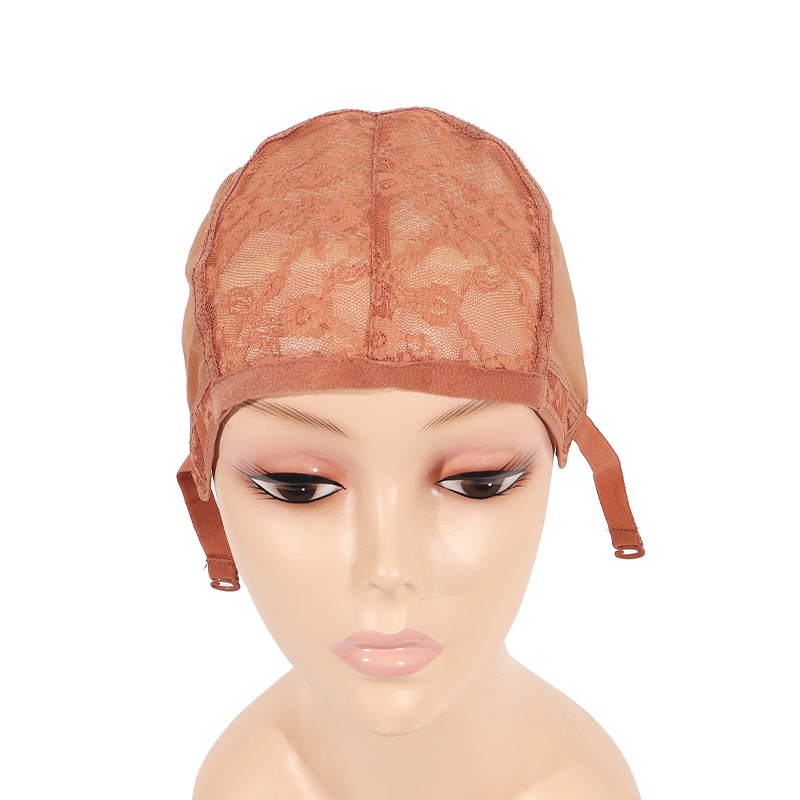 Peluca tapa de malla mecanismo completo cubierta de la cabeza transpirable cómodo elástico tapa accesorios de cuero accesorios de encaje neto de pelo de papel adhesivo fondo de malla