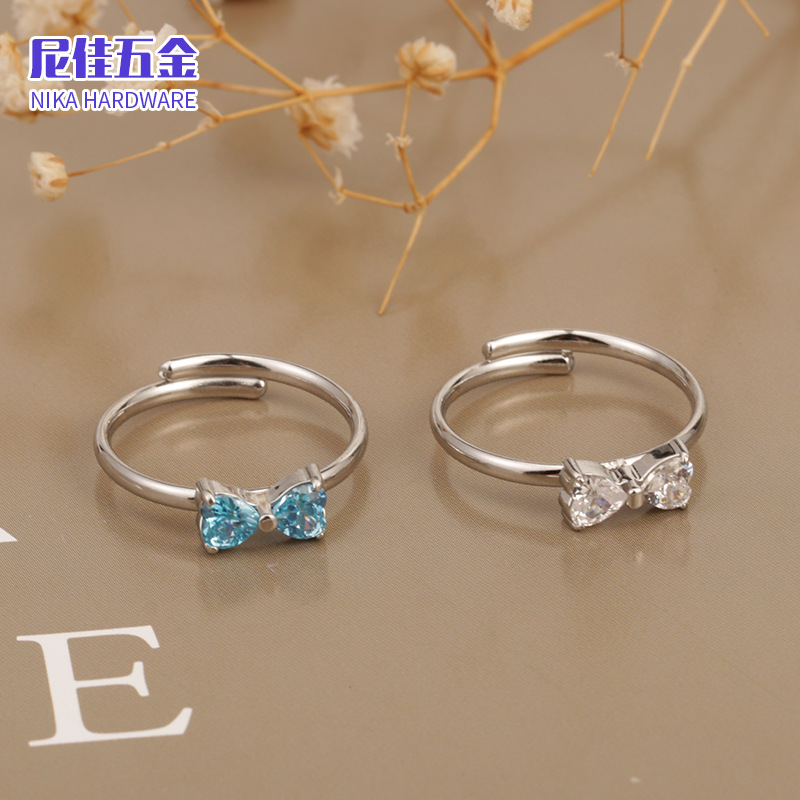 Cute elegant blue white artificial stone inlay stainless steel with…