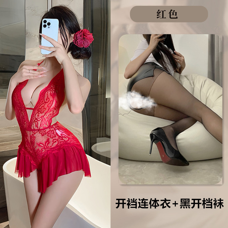 버건디 + 블랙 가랑이 없는 양말