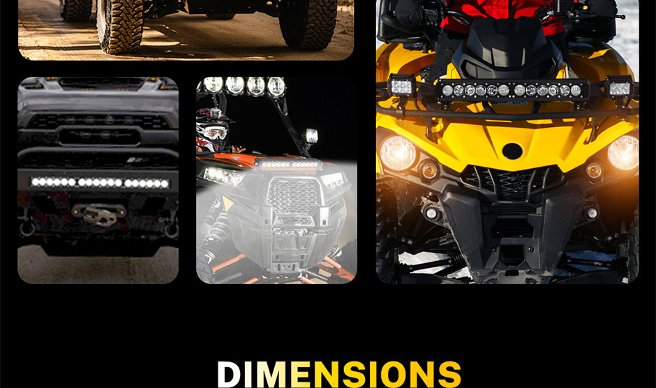 Cn360 63 Models of Long Off-Road Vehicle Led Work Lights High-Power Spotlights 11 Inches 21inch 31inch Surround Backlight