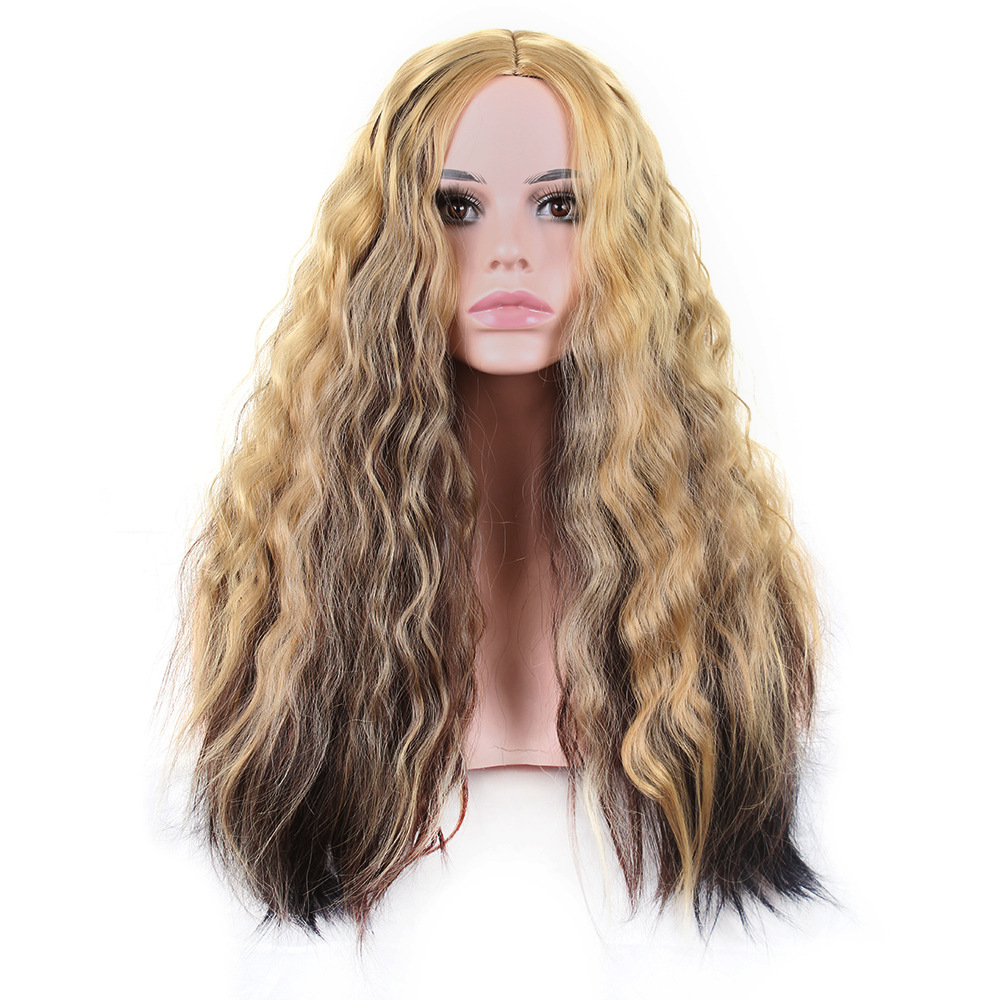 synthetic wig New Women's Split Long Hair Lotion Ripple Chicken rolls Fluffy _voghion.com