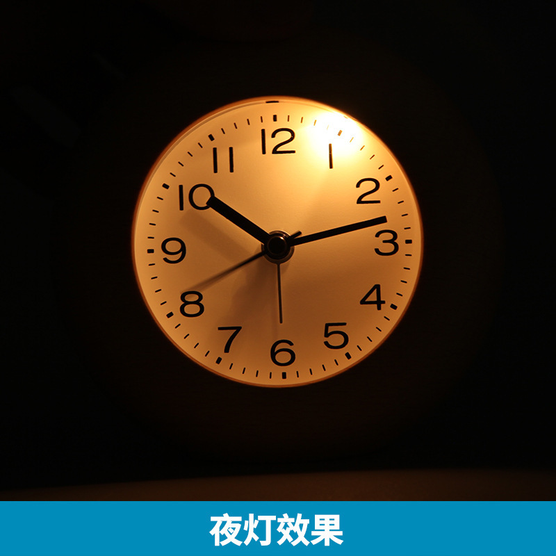 TQJ 無垢材寝室のベッドサイド時計学生ナイトライトサイレントデスクトップ時計ファッショナブルなカウンタートップ時計スヌーズ小型目覚まし時計|undefined