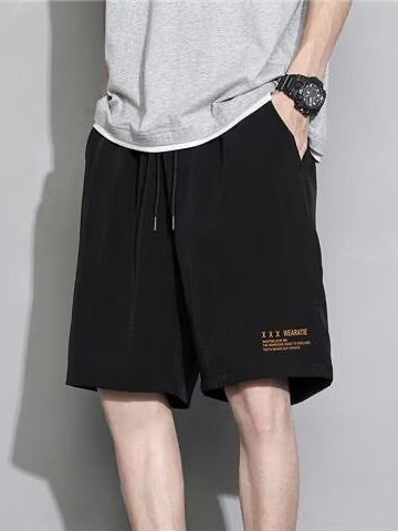 남성용 여름용 스포츠 런닝 반바지, 인스타 감성 얇은 속건 5부 바지, 아이스 실크 팬츠, 루즈핏 남성 캐주얼 바지