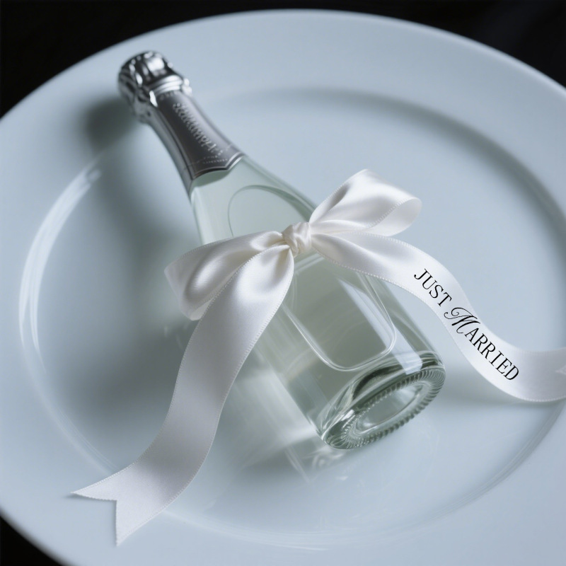 跨境专供Just Married婚礼装饰丝带婚庆香槟瓶装饰飘带亚马逊热卖|undefined