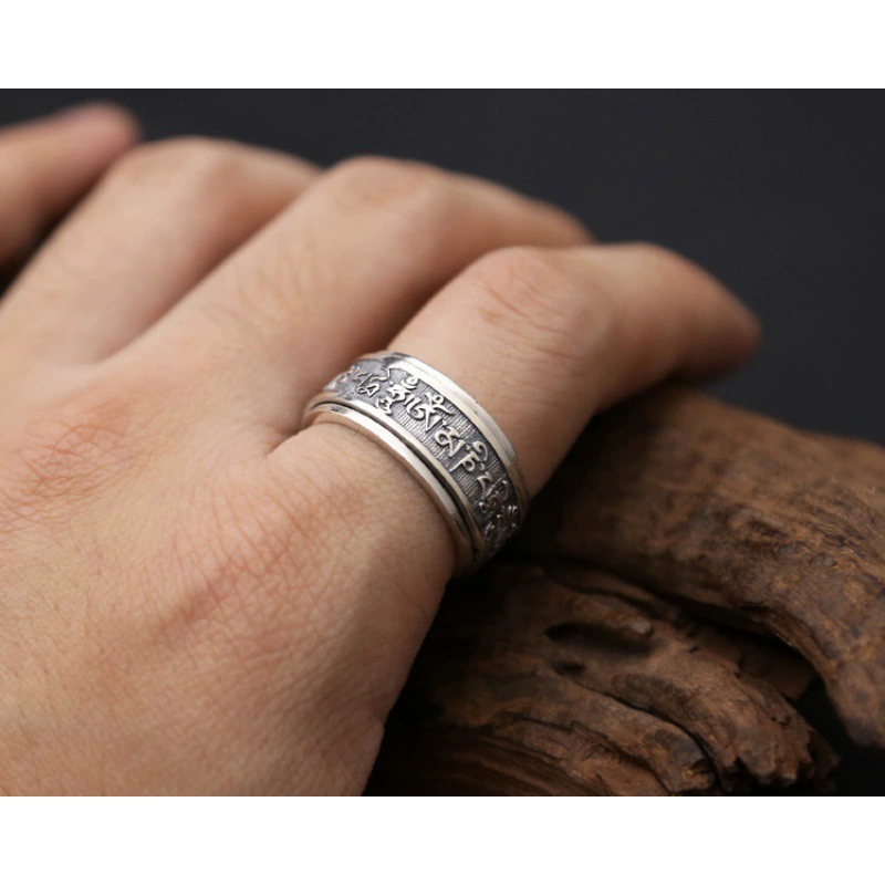 Retro ring, on index finger, wholesale, 925 sample silver